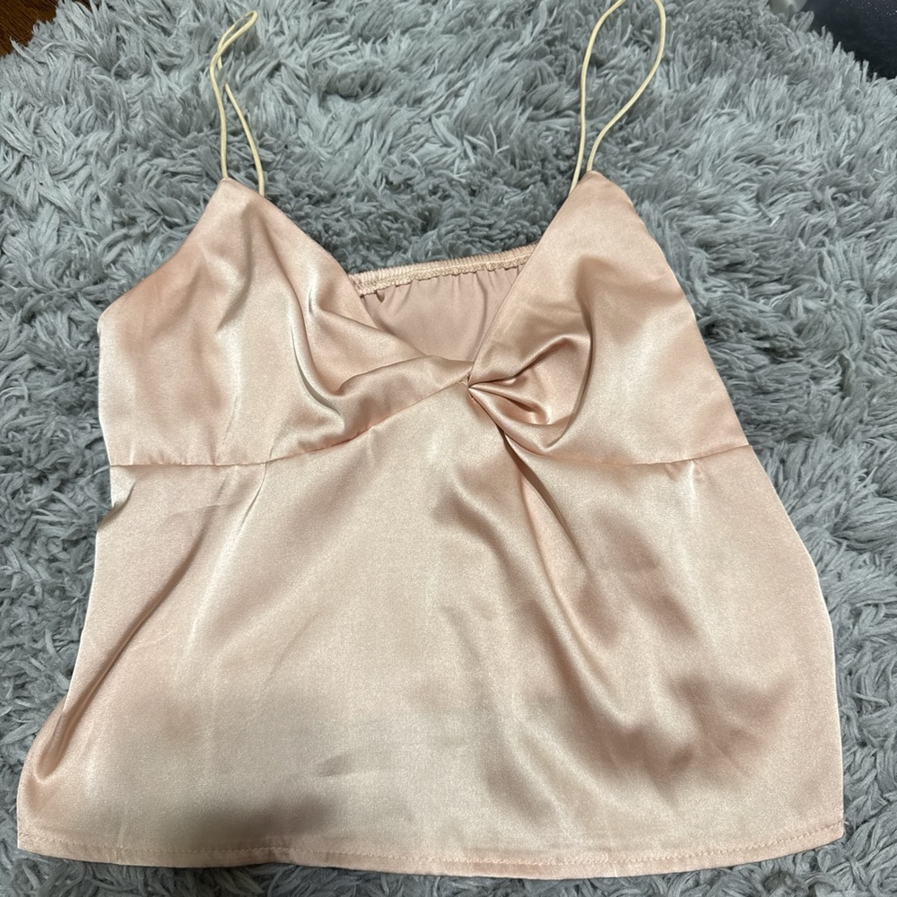 Elegant Satin Pink Cami Top
